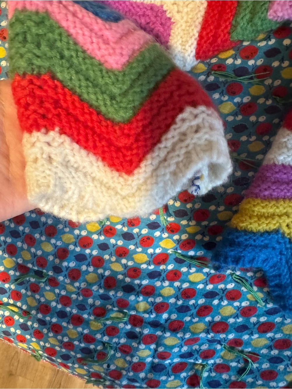BODEN NWT Chevron Multicolor Knit Jacket Wool/Angora Goat Mohair Blend - Picture 10 of 16